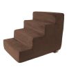 Pet Stairs â€šÃ„Ã¬ Foam Pet Steps for Small Dogs or Cats with 4 Step Design and Removable Cover â€šÃ„Ã¬ Non-Slip Dog Stairs for Home by Petmaker (Brown)