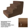Pet Stairs â€šÃ„Ã¬ Foam Pet Steps for Small Dogs or Cats with 4 Step Design and Removable Cover â€šÃ„Ã¬ Non-Slip Dog Stairs for Home by Petmaker (Brown)