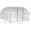 Outdoor Chicken Coop 9.8'x13.1'x6.6' Galvanized Steel