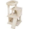 36" Cat Tree with Condo and Scratching Post Tower, Dark Gray