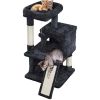36" Cat Tree with Condo and Scratching Post Tower, Dark Gray