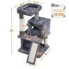 36" Cat Tree with Condo and Scratching Post Tower, Dark Gray