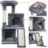 36" Cat Tree with Condo and Scratching Post Tower, Dark Gray