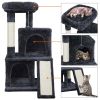 36" Cat Tree with Condo and Scratching Post Tower, Dark Gray