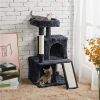 36" Cat Tree with Condo and Scratching Post Tower, Dark Gray